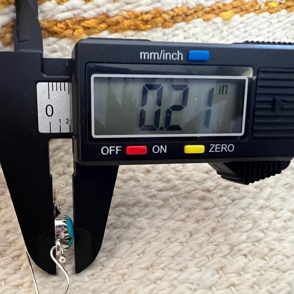 ❤️ Heart Shaped Kingman Turquoise 925 Navajo Butterfly Dangle Earrings 1.38”L - Picture 8 of 12